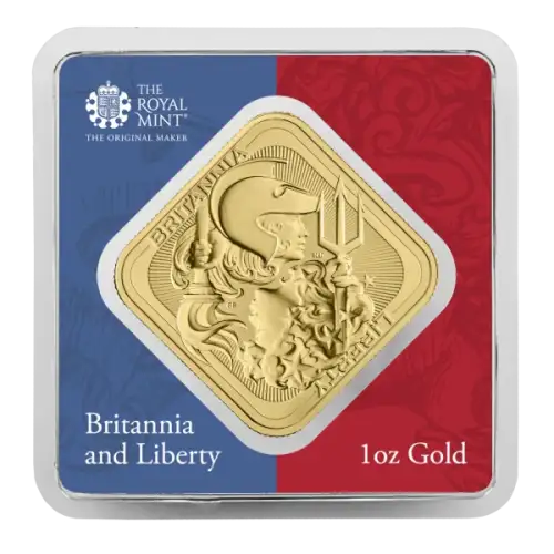 1 OZ GOLD BAR BRITANNIA AND LIBERTY - 9999
