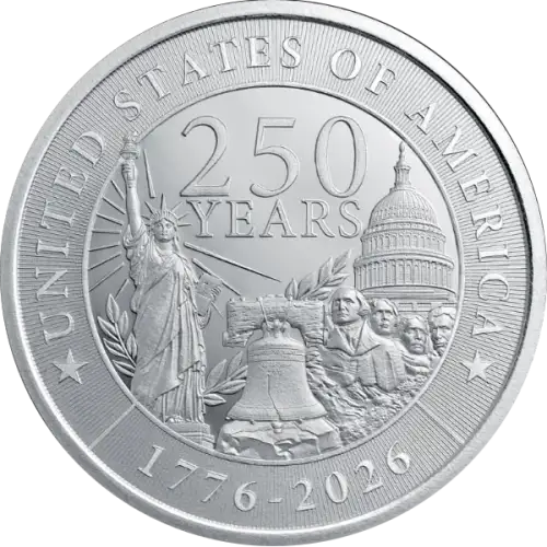 1 OZ SILVER ROUND 250TH ANNIVERSARY GOLDEN STATE MINT