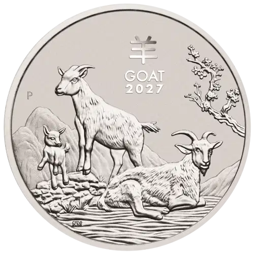 2027 1 oz Australian Perth Mint Silver Lunar Series III: Year of the Goat